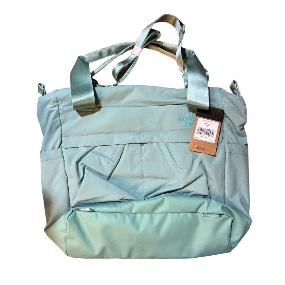 The North Face Never Stop Tote Bag Travel Laptop Handbag Wasabi Blue New w/tag